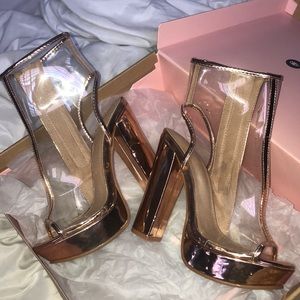 Charlotte Russe Rose Gold Lydia style heels